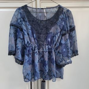 Free People Blue Blouse